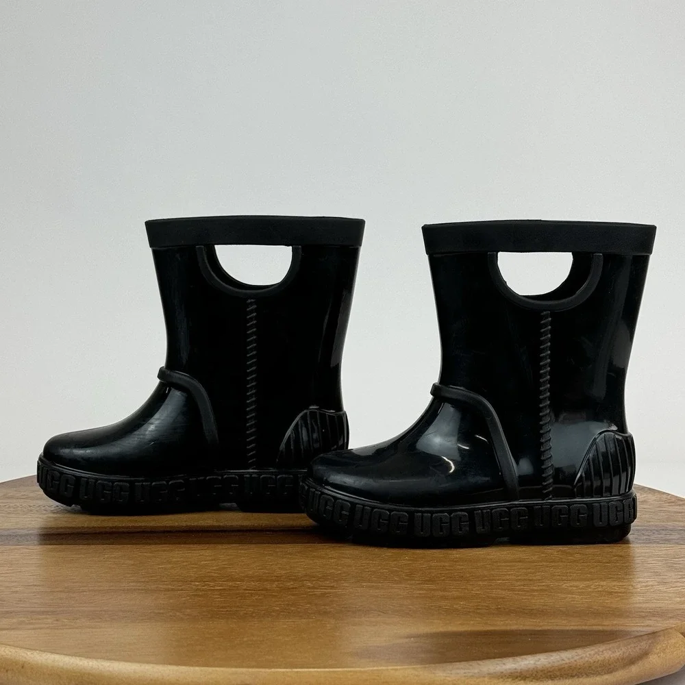 Toddlers‎ Girls Ugg Australia Drizlita Black Waterproof Rain Boots Size 8 C EUC